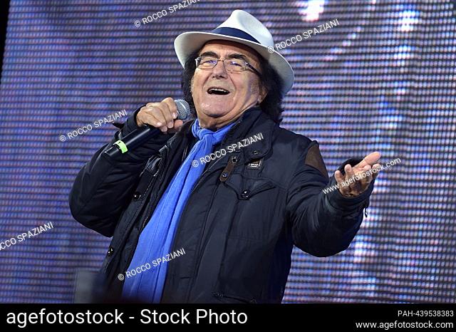Al Bano together with the cast of the ""Berlin"" series meets the fans in Piazzale del Pincio in Rome, for a surprise performance together with the singer Al...