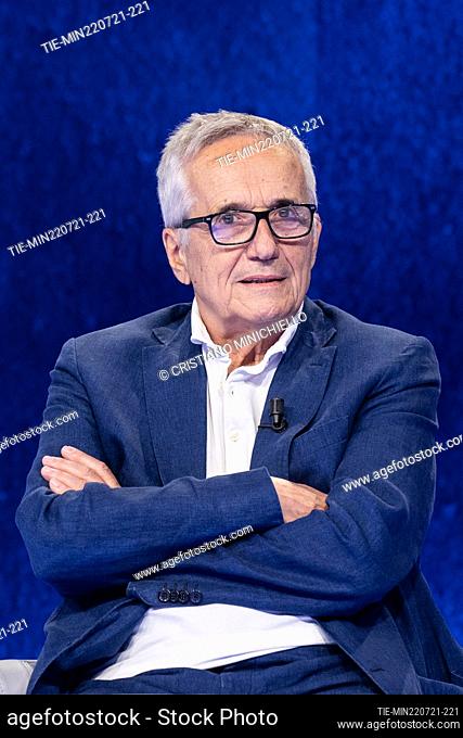 The director Marco Bellocchio during the tv show ""In Onda"" , Rome, ITALY-22-07-2021
