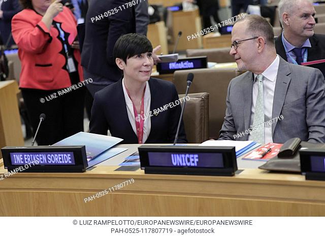 United Nations, New York, USA, March 01, 2019 - Norway's foreign minister Ine Eriksen Soreide during the United Nations Mine Action Service (UNMAS) at the event...