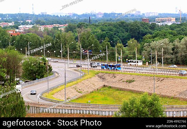 Road junction in the city of Yaroslavl