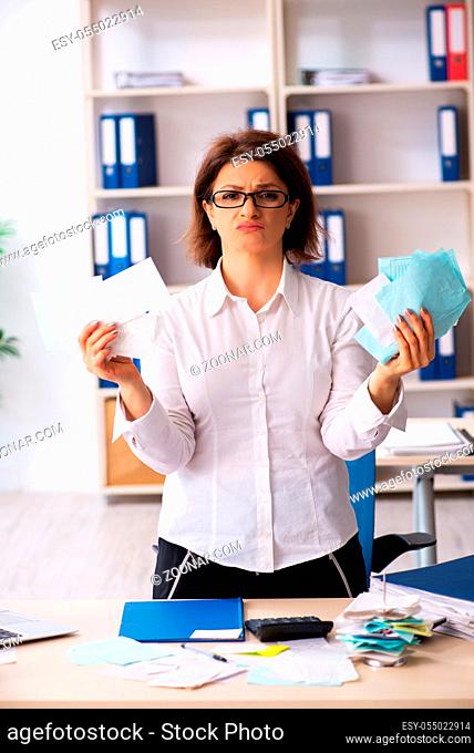 Female employee in budget planning concept