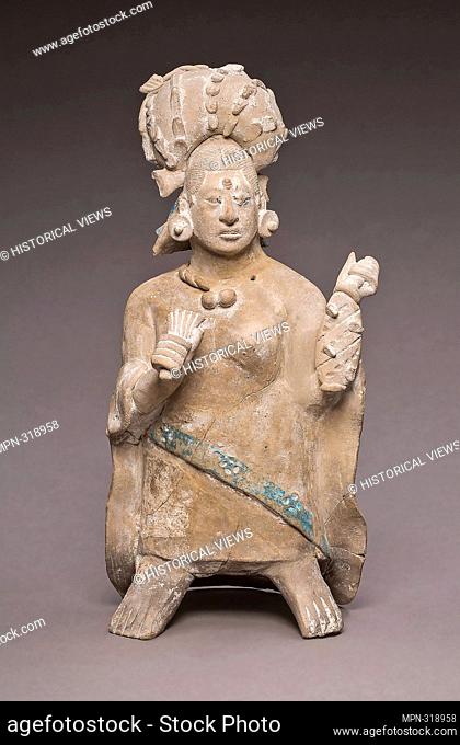 Author: Maya. Figure of an Aristocratic Lady - A.D. 650/800 - Late Classic Maya, Jaina Campeche or Yucatn, Mexico. Ceramic and pigment