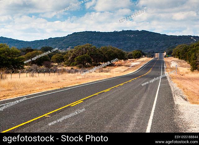 Highway 337 in Texas USA on a clear winter's day