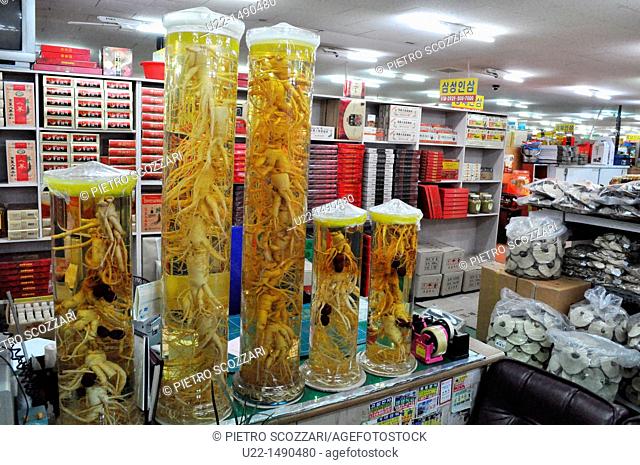 Busan (South Korea): ginseng sold at the Bujeon Gingseng Wholesale Market