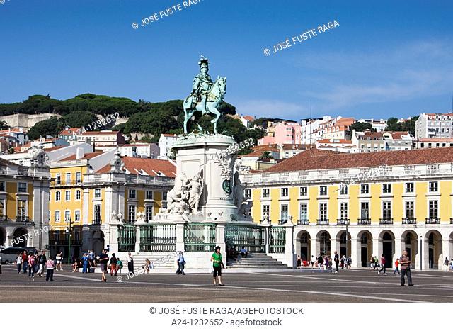 Portugal summer 2010, Lisboa City, Comercio Square, Jose I Statue
