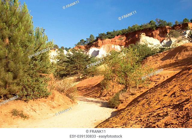 Ocher rocks (French Colorado) near Rustrel (Provence, Southern France)
