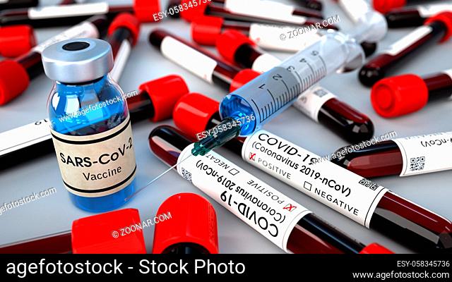 Vaccine against coronavirus. 3d illustration