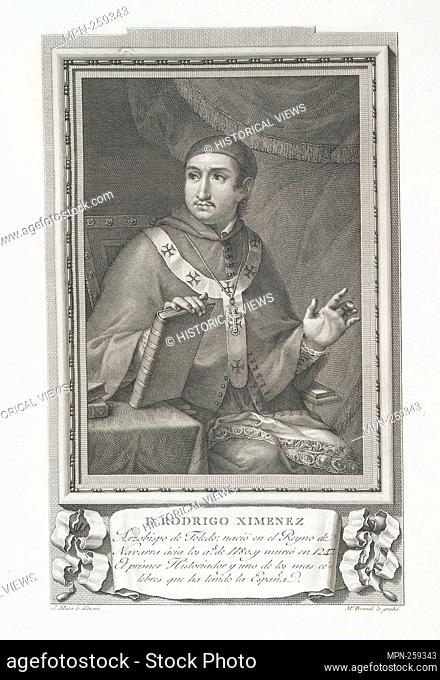 D. Rodrigo Ximenez. Maea, José (1759-1826) (Artist) Brandi, Mariano (Engraver). Retratos de los Españoles ilustres, con un epítome de sus vidas