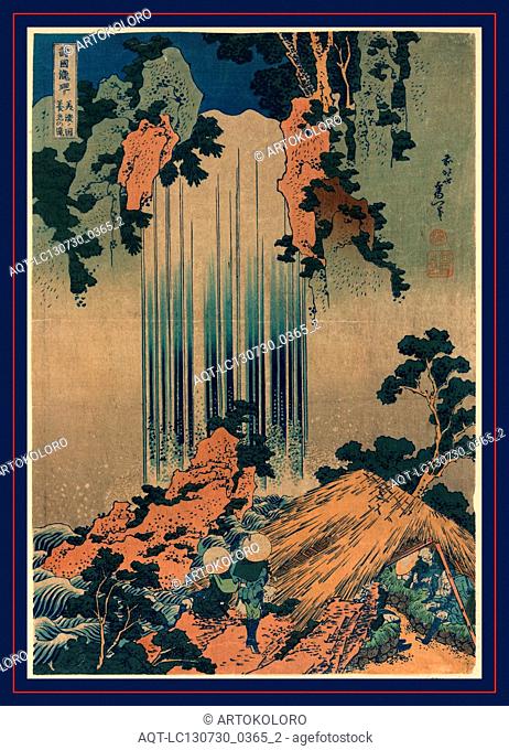 Mino no kuni yoro no taki, Yoro waterfall in Mino., Katsushika, Hokusai, 1760-1849, artist, [1832 or 1833, printed later], 1 print : woodcut, color ; 37 x 25