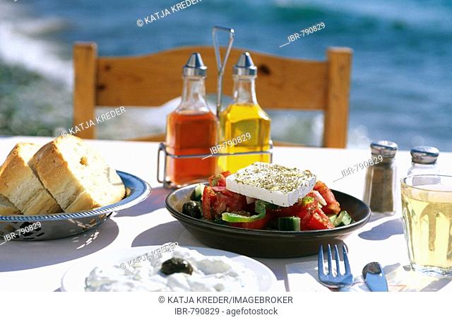 Tzatziki, Greek salad, Greece, Europe