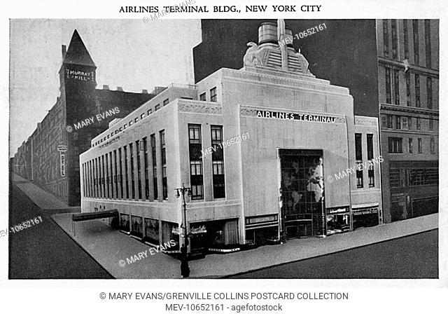 Airlines Terminal Building - New York City, USA. Built in 1939 - later the site of the Philip Morris Building. Buses left here for La Guardia