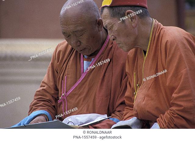 Monks in the Gandan Monastery, Ulan Bator, Mongolia