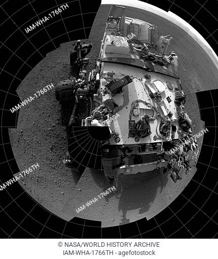 This self-portrait shows the deck of NASA's Curiosity rover from the rover's Navigation camera