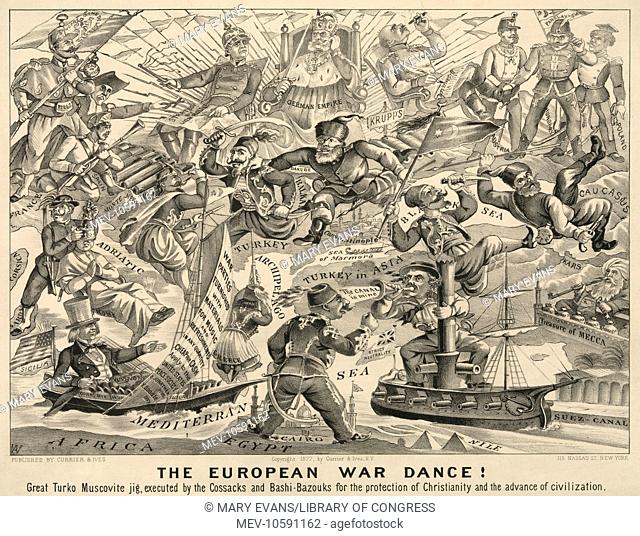 The European War Dance! Great Turko Muscovite Jig, executed by the Cossacks and Bashi-Bazouks for the protection of christianity and the advance of civilization