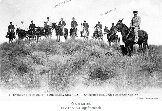 French Foreign Legion Cavalry, Forthassa Gharbia, Algeria, c1905. French postcard