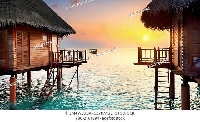 Sunset at Maldives, Ari Atol, Indian Ocean