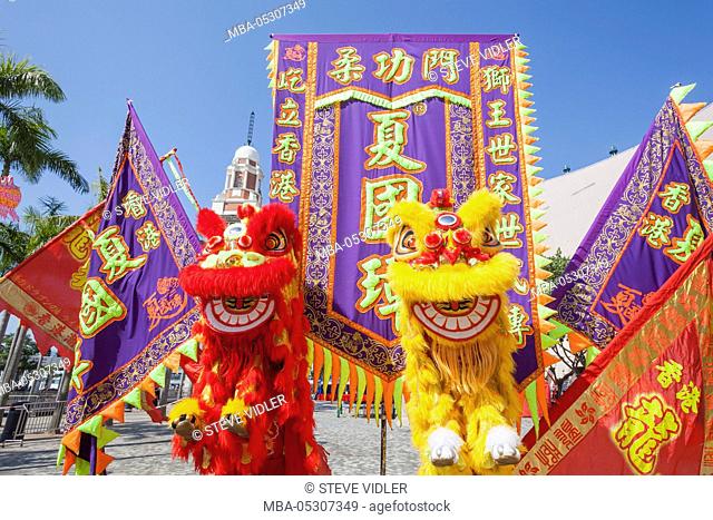 China, Hong Kong, Chinese Lion Dance Costumes