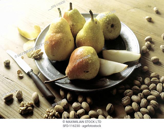 Williams Pears on a Plate, Nuts