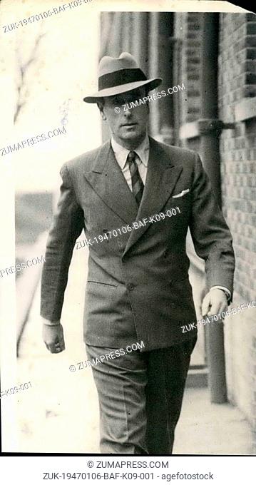 Jan. 06, 1947 - Lord Louis Mountbatten re-joins the Navy.. Attends 'School' at Portsmouth.. 6-1-47 - Admiral Viscount Mountbatten