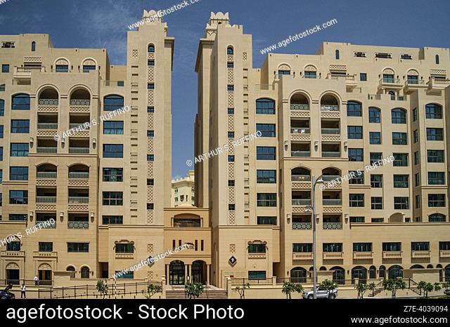 The Palm Golden Mile. Palm Jumeirah, residential complex. Dubai. United Arab Emirates. Middle East