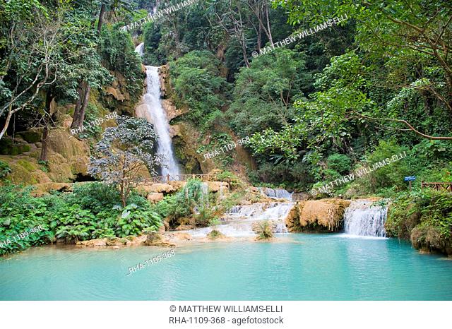 Kuang Si Waterfalls, Luang Prabang, Laos, Indochina, Southeast Asia, Asia
