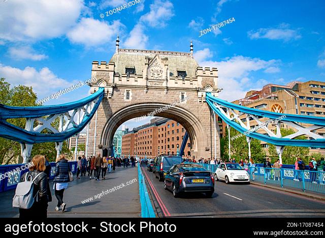 Tower Bridge crossing the River Thames in London, United Kingdom