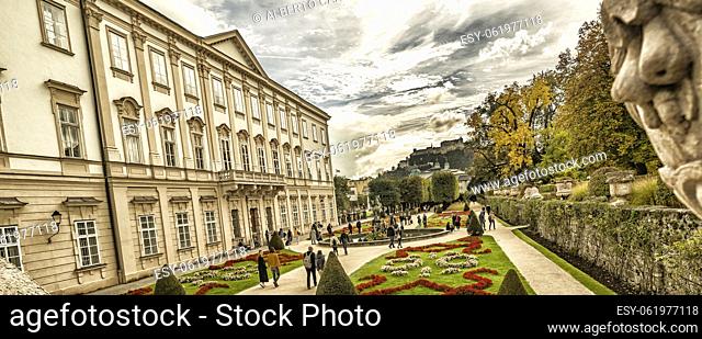 Mirabell Palace, 17-18th Century Baroque Style, UNESCO World Heritage Site, Mirabellplatz, Salzburg, Austria, Europe,