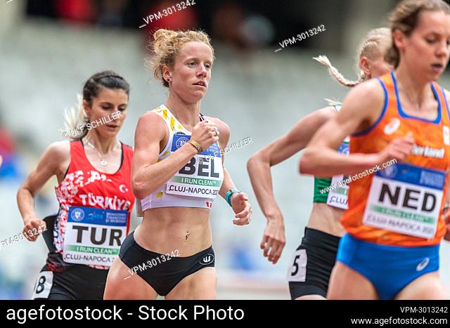 Belgian Hanne Verbruggen pictured in action during the women 5000m race, at the second day of the European Athletics Team Championships First League athletics...