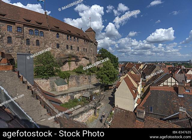 View of the old town and the Kaiserburg, Nuremberg, Middle Franconia, Bavaria, Germany, Europe