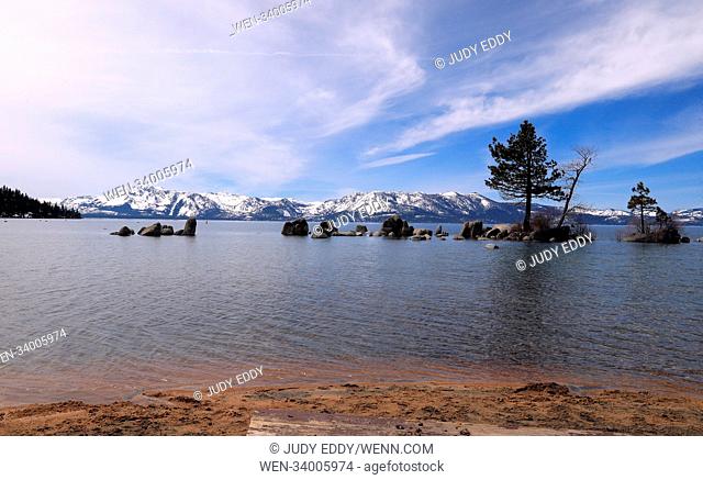 General view of Lake Tahoe, a large freshwater lake in the Sierra Nevada, on the state line between California and Nevada, United States