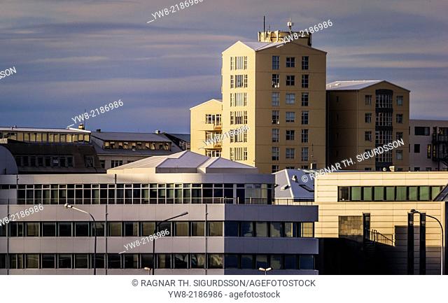 Commercial and apartment buildings, Reykjavik, Iceland