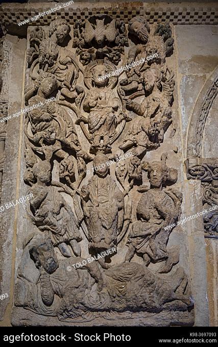 relief with the genealogy of Christ, tree of Jese, XII century, cloister of Santo Domingo de Silos, Burgos province, Spain