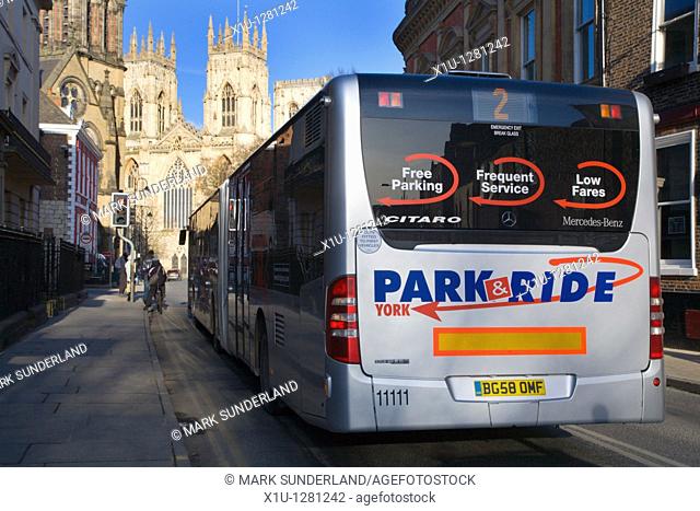 A Park and Ride Bus in York City Centre Yorkshire England