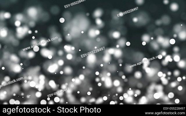 Silver glowing bokeh, shallow depth of field, modern computer generated background, 3D rendering backdrop