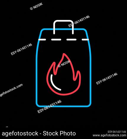 Grill charcoal vector isolated on black background icon. Barbecue and bbq grill sign. Graph symbol for cooking web site and apps design, logo, app, UI