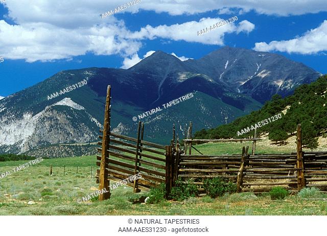 Corral & Mountains near Ouray, Colorado