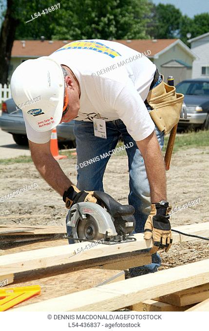 10 new residential homes are constructed by Habitat for Humanity in Port Huron. Michigan, USA