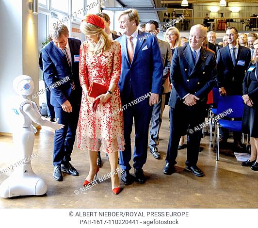King Willem-Alexander and Queen Maxima of The Netherlands at the university of Saarbrucken, on October 11, 2018, attending the economic mission Safe and Digital...