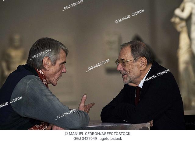 Actor Jeremy Irons, Javier Solana attends 'The Prado Museum. A Collection of Wonders' Photocall at The Prado Museum on December 4, 2019 in Madrid, Spain