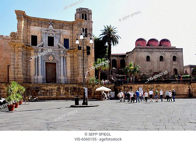 Sizilien, Palermo, 243.04.2018 San Cataldo (re) ist ein Kirchengebäude in Palermo. Es liegt unweit der Stadtmitte an der Südseite der Piazza Bellini neben der...