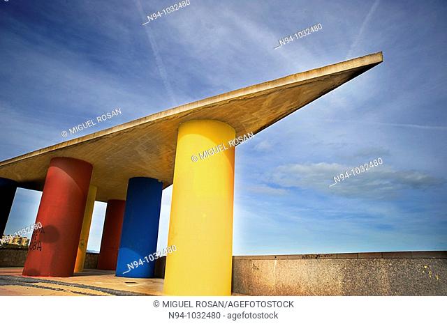 Decorative architectural element Malvarrosa beach of Valencia. Comunidad Valenciana. Spain