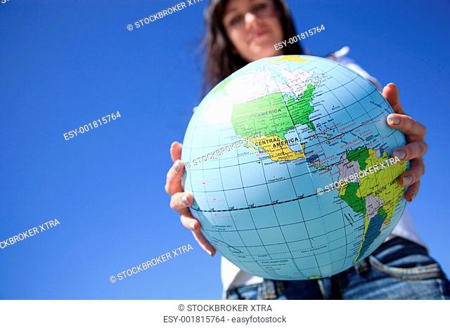 geo concept , selective focus on nearest part of globe