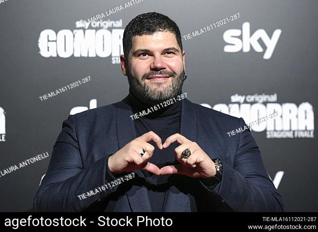 Salvatore Esposito during the Red carpet of the tv series 'Gomorra' Final season , Rome, ITALY-15-11-2021