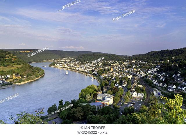 View of River Rhine, Boppard, Rhineland-Palatinate, Germany, Europe
