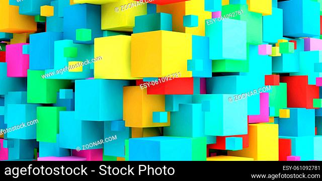 Colored Cubes Colorful Abstract Background Art