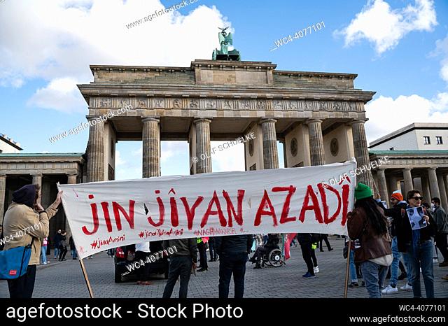 Berlin, Germany, Europe - Demonstration and condemnation of the child murder and the clear violation of human rights in Iran by the the Islamic Republic...