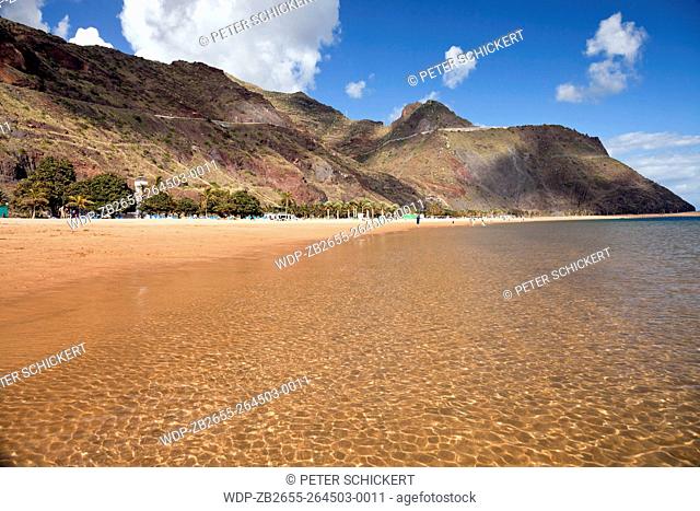 Sandstrand Playa de Las Teresitas bei San Andres, Insel Teneriffa, Kanarische Inseln, Spanien, Europa | beach Playa de Las Teresitas near San Andres, Tenerife