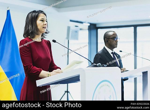 (LR) Annalena Baerbock (Buendnis 90/The Greens), Federal Foreign Minister, and Vincent Biruta, Foreign Minister of Rwanda