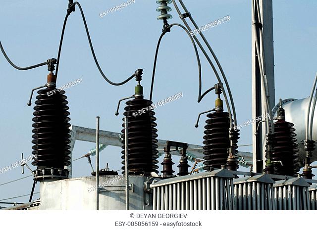 High-voltage wires and transformers