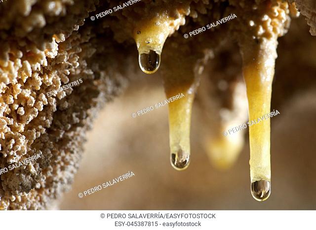 Stalactites in a cave, Spain